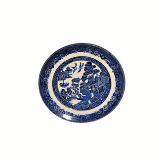 Early 20th Century Johnson Bros. Willow Blue Ironstone Side Plate, Black Backstamp c.1930