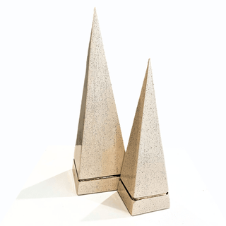 Vintage Ceramic Decorative Obelisk Set - Textured Porcelain Sculptures 1980s
