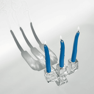 Vintage Pukeberg Modernist Moulded Glass Candelabra, 1970’s