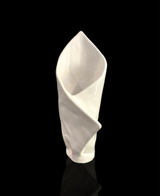 Extremely Rare Carol McNicol Rising Hawk Crumpled Technique Modernist Folded Ceramic Vase