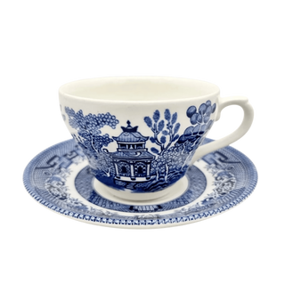 Churchill Blue Willow Tea Cup & Saucer