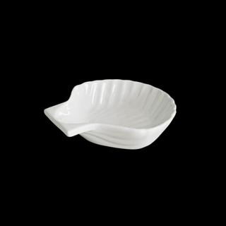 Small Ivory Scallop Shell Appetizer Serving Bowls, Set of 4