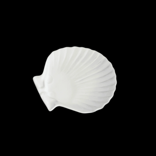 Meizai Ivory Scallop Shell Canape Serving Plate