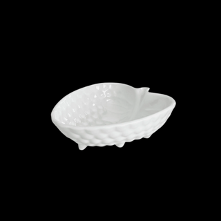 Ceramic Ivory Grape Cluster Footed Serving Bowl, Japan