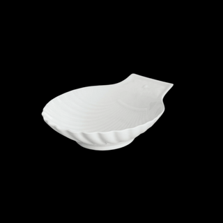 Vintage French Ivory Pillivuyt Style Ceramic Scallop Shell Dishes, Set of 4