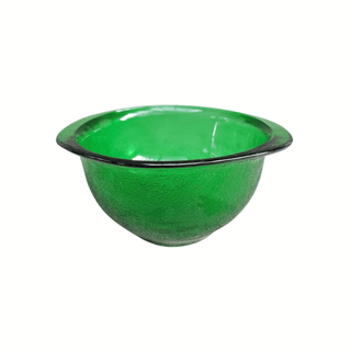 Vintage Arcoroc Sierra Emerald Green Lipped Textured Glass Bowls, Set of 2