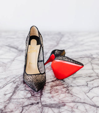 Christian Louboutin Lace Plumeti Follies Heels