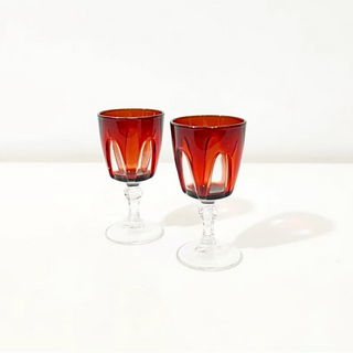 Luminarc Gothic Red Wine Glasses – Vintage French Water Goblets, Set of 6