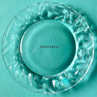 Gorgeous Tiffany & Co. Rock Cut 14cm Round Glass Dish BNIB