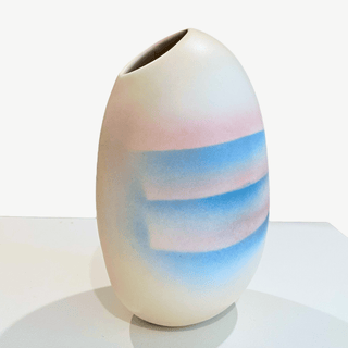 Earth Sea Pottery Abstract Vase – Pastel Gradient Design by Rick Wood & Leonie Sneddon