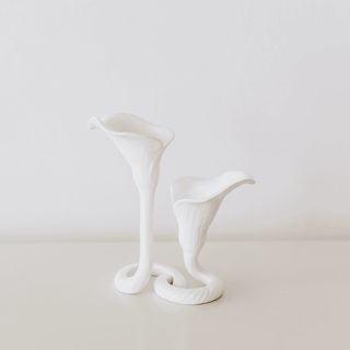 Set of 2 Calla Lily Porcelain Vases, Candle Holders, Fitz and Floyd, Japan