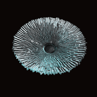 Mid-Century Modern Pavel Panek Starburst Glass Bowl, Libochovice Sklo Union, Czech Bohemian