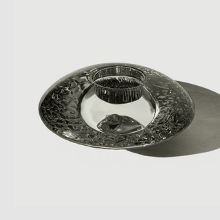 Orrefors Sweden Discus Crystal Votive Candle Holder by Lars Hellsten, BNIB