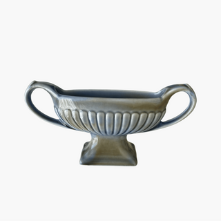 Vintage Wade Irish Porcelain Blue Green Footed Double Handle Mantle Vase