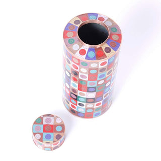 Tall Enamelled Jar by Fabienne Jouvin of Paris in Modernist Design Open