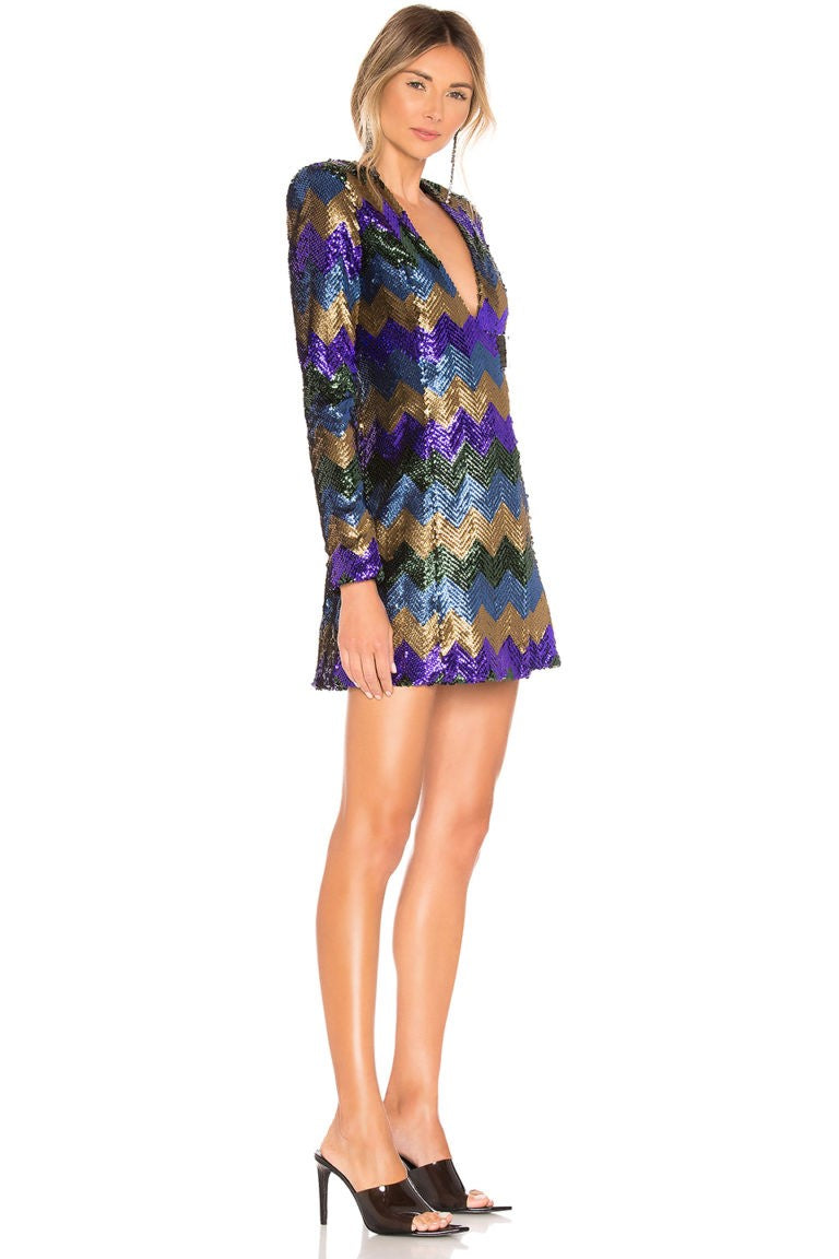 Zhivago Long Sleeve Pleated Sequin Mini Dress – Renascence Studio