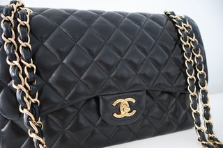 Chanel Classic Double Flap Bag in Excellent Used Condition, Close up
