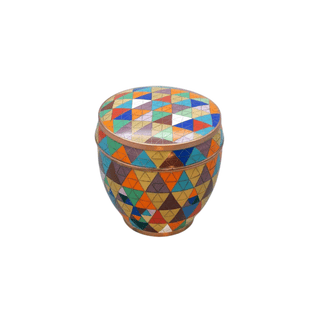 Fabienne Jouvin Multicolored Triangle Cloisonné Rounded Lid Trinket Box