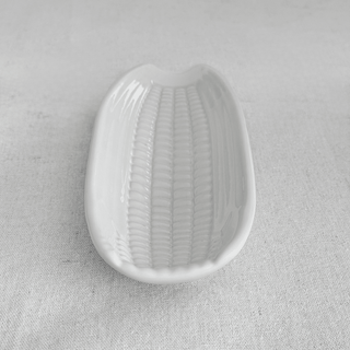 Ceramic Ivory Corn Holder Serving Trays, Made in Portugal
