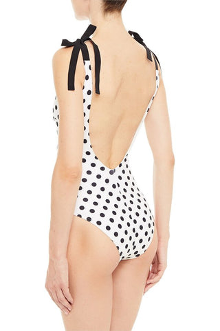 Zimmermann Polka-Dot Print Bow-Accent One Piece. Never Worn with tags on. Back