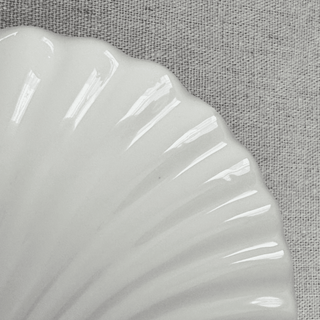 Vintage French Ivory Pillivuyt Style Ceramic Scallop Shell Dishes, Set of 4
