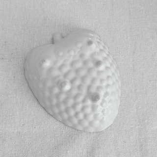 Ceramic Ivory Grape Cluster Footed Serving Bowl, Japan