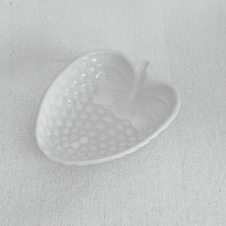 Ceramic Ivory Grape Cluster Footed Serving Bowl, Japan