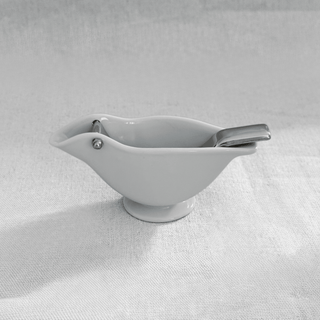 Ceramic Ivory Lemon Citrus Slice Squeezer, Made in Japan