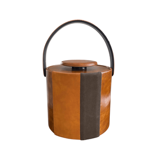 Vintage Leatherette Suede Bound Elmar Ice Bucket – 1970s Retro Barware