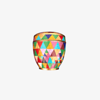 Fabienne Jouvin Multicolored Triangle Cloisonné Rounded Lid Trinket Box