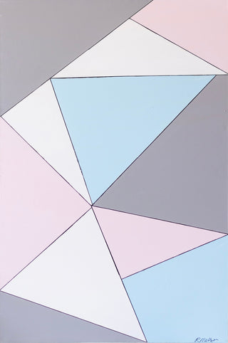 Geometric Abstract Painting by Melbourne Artist R. Meltzer