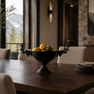 Festive Reindeer Handle Bowl Raw Matte Black