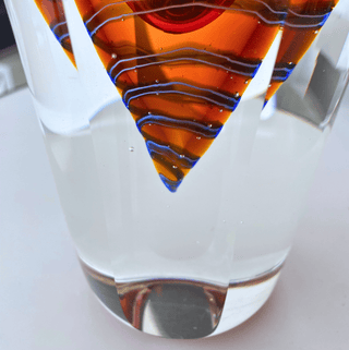 Chromatic Sommerso Glass Vase Attributed to Cenedese, Murano