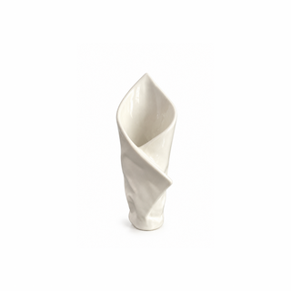 Extremely Rare Carol McNicol Rising Hawk Crumpled Technique Modernist Folded Ceramic Vase