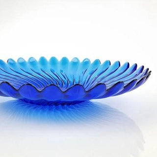 Arcoroc Phebus Cobalt Blue Glass Coupe Fruit Bowl ARC France