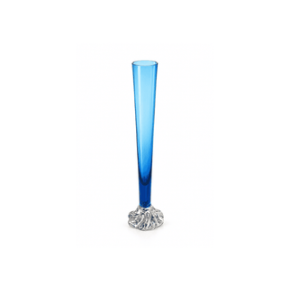 Fluted Blue Bud Vase, Aseda Glasbruk Sweden