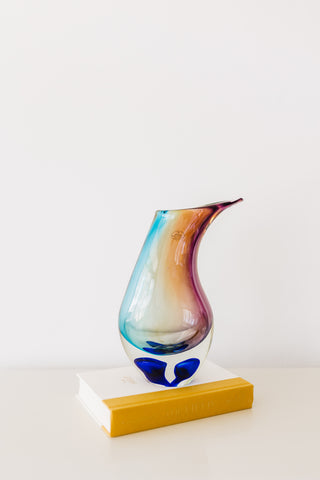 Tear Drop Sommerso Art Glass Vase