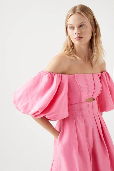 Aje Eugenie Off Shoulder Midi Dress Hire – Renascence Studio