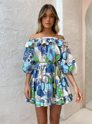 Alemais Farrah Ruffle Mini Dress Floral