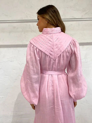 Alemais Halcyon Midi Dress In Candy Pink back