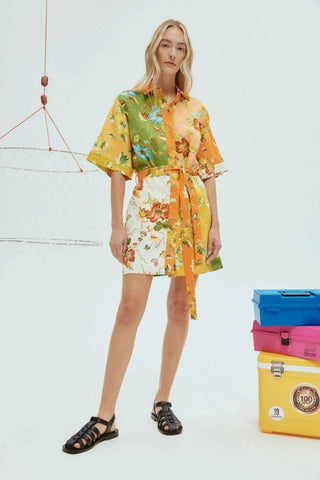 Alemais Hotel Lamu Spliced Mini Dress full front view