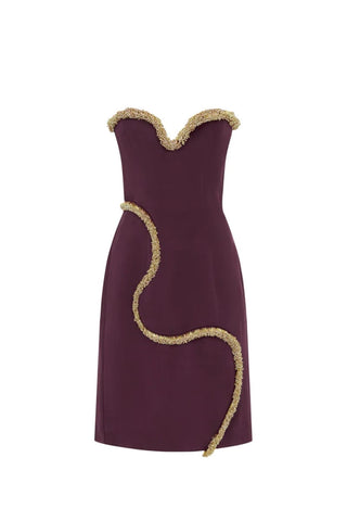 Alemais Orion Embellished Midi Dress in Plum stock