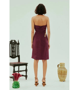 Alemais Orion Embellished Midi Dress in Plum back view