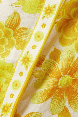 Alemais Sonny Shirt & Shorts Set Floral Lemon close up