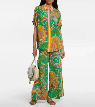 Alemais Marion Silk Shirt And Pants Set