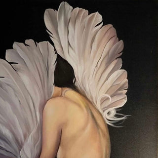 Amy Judd 'Avian' Series Textured Abstract Print on Canvas Artwork in Very Good Used Condition