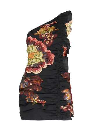 Antipodean Clementine One Shoulder Mini Dress in Onyx 3