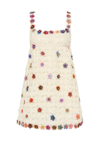 Antipodean Echo Crochet Flower Mini Dress stock