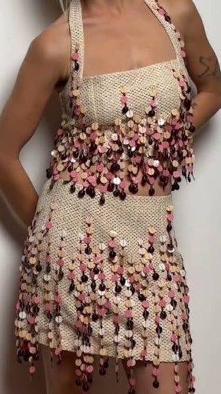Antipodean Periscopes Halter Crop and Mini Skirt Set