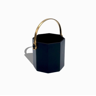 Arcoroc France Octime Black Glass Ice Bucket